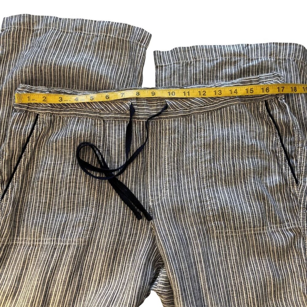 Caslon Striped 100% Linen Drawstring Pants Size L - Picture 9 of 14